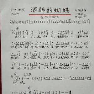 酒醉的蝴蝶_歌谱投稿_词曲:刘海东 刘海东.崔伟立