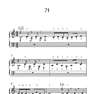使大指灵活转动的单手练习 71 钢琴谱
