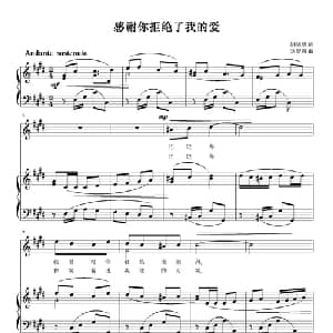 感谢你拒绝了我的爱_通俗唱法乐谱_词曲:胡晓晴 刘智强