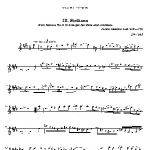 长笛曲谱 | Siciliano BWV1035 巴赫