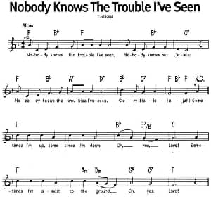 蓝调音乐:Nobody Knows The Trouble I've Seen_外国歌谱