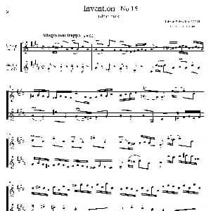 萨克斯谱 | Inventions 巴赫15首创意曲 二重奏—15