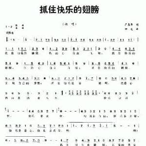 抓住快乐的翅膀_民歌简谱_词曲:严惠萍 田光