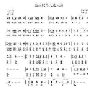 当兵的男儿走天涯_民歌简谱_词曲:黄千里 王立