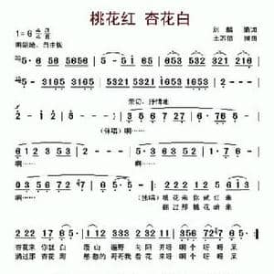 桃花红 杏花白_民歌简谱_词曲:刘麟 王志信