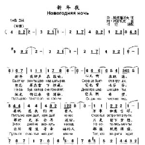 新年夜 俄罗斯 _外国歌谱_词曲: 书沧 译配