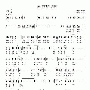 爱你的红玫瑰_通俗唱法乐谱_词曲:金淑范 云飞扬