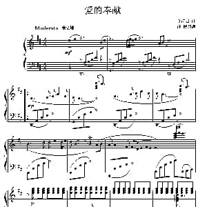 爱的奉献 钢琴谱 刘诗召