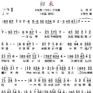 归来_歌谱投稿_词曲:朱海 王黎光