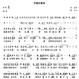 亲爱的青春_通俗唱法乐谱_词曲:蓝雪 小纪