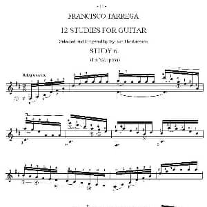他雷加12首练习曲之6 吉他谱