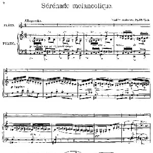 长笛曲谱 | Serenade melancolique Op.57 No.2 长笛 钢琴伴奏 丹麦 安德森