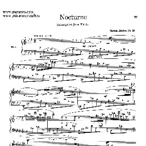 Nocturne "Homage to John Field" Op. 33 钢琴谱 塞谬尔 巴伯 Samuel Barber