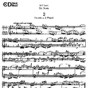 长笛曲谱 | W.F.巴赫—六首二重奏练习曲 2 W.F.巴赫