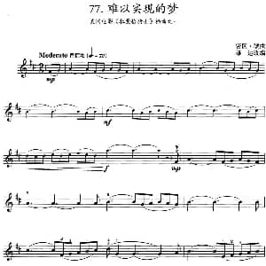 小提琴谱 | 难以实现的梦 美国电影 拉曼恰骑士 插曲之一 密区 黎曲 雄达改编