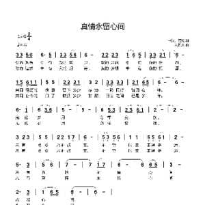 真情永留心间_歌曲简谱_词曲:书文 范钧 刘新太