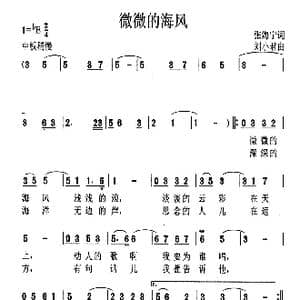 微微的海风_歌曲简谱_词曲:张海宁 刘小君