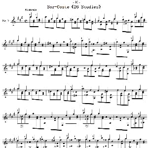 Sor Coste 26 Studies 吉他谱