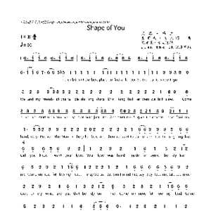 Shape of You_歌曲简谱_词曲:Ed Sheeran等 Ed Sheeran等