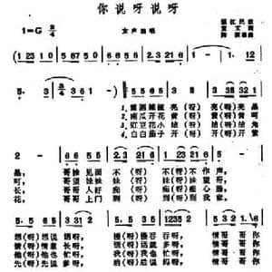 你说呀说呀_民歌简谱_词曲:童文 陶演编曲