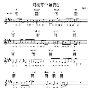 阿树哥个杂货店 吉他谱 颜志文 颜志文