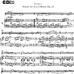 小提琴谱 | Violin Sonata No.4 in A Minor Op.23 小提琴 钢琴伴奏