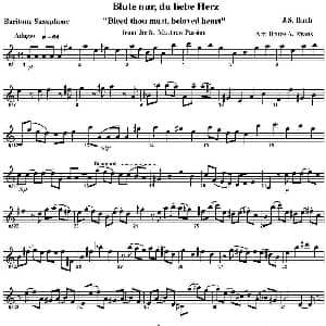 萨克斯谱 | Blute nurdu liebe Herz 四重奏 上低音萨克斯分谱