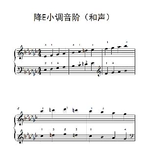 降E小调音阶 钢琴谱