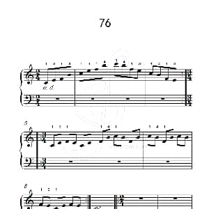 使大指灵活转动的单手练习 76 钢琴谱