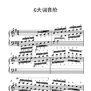 第五级 3.G大调音阶 中央音乐学院 钢琴 业余 考级教程 4 6级
