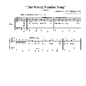 The Wrong Number Song 钢琴谱