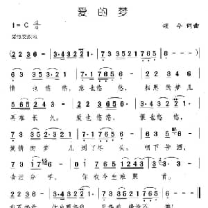 爱的梦_通俗唱法乐谱_词曲:颂今 颂今