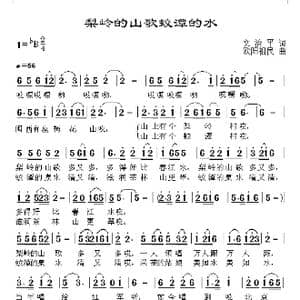 梨岭的山歌蛟潭的水_歌曲简谱_词曲:文治平 欧阳祖民