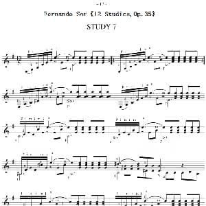 Fernando Sor 12 Studies,Op.35 吉他谱