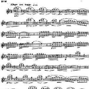 长笛曲谱 | 长笛练习曲100课之第27课 二连四吐的吹法