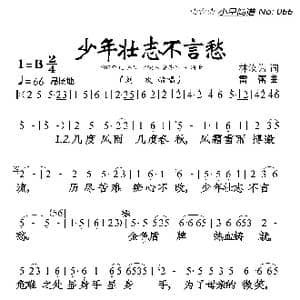 少年壮志不言愁_歌曲简谱_词曲:林汝为 雷蕾