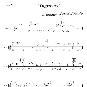 萨克斯谱 | Ingravity 第二乐章 第一中音萨克斯分谱 Javier Jacinto