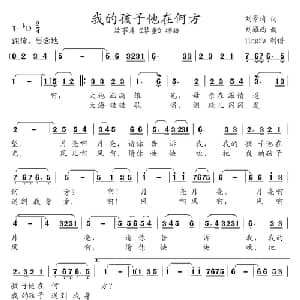 我的孩子他在何方_美声唱法乐谱_词曲:刘景琦 刘雁西