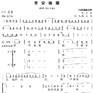北京颂歌_合唱歌谱_词曲:洪源 田光 傅晶曲 冯晓阳编合唱
