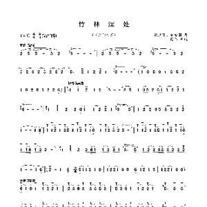 竹林深处_歌曲简谱_词曲: 杨正玺 龚全国
