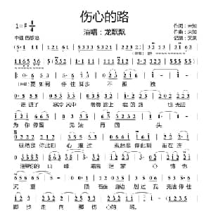 伤心的路_通俗唱法乐谱_词曲:不知 不知