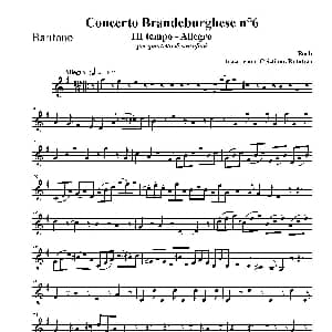 萨克斯谱 | Concerto Brandeburghese 上低音萨克斯 J S 巴赫