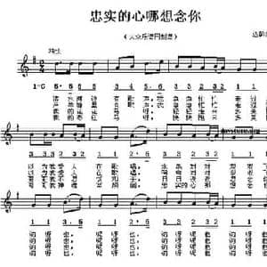 忠实的心哪想念你_民歌简谱