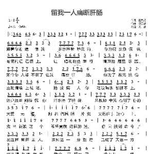 留我一人痛断肝肠_歌曲简谱_词曲:董凤明 陈正恩