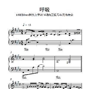 呼吸 钢琴谱