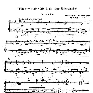 火鸟组曲 Firebird Suite 钢琴谱 伊戈尔 斯特拉文斯基