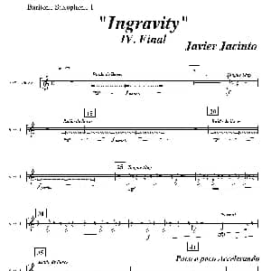 萨克斯谱 | Ingravity 第四乐章 第一上低音萨克斯分谱 Javier Jacinto