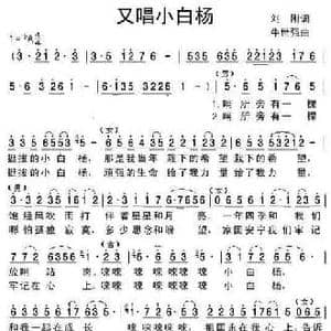 又唱小白杨_民歌简谱_词曲:刘刚 牛世强