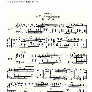 34 Valses Sentimentales D.779 钢琴谱
