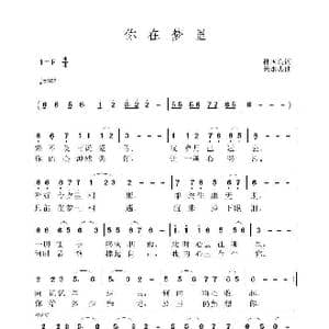 你在梦里_歌曲简谱_词曲:孙国良 黄永杰